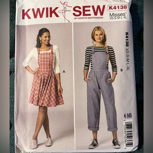 Kwik Sew Sewing Pattern 4138 by Kerstin Martensson Misses Jumper/Overalls, Uncut